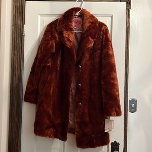 NWT Kate Spade jacket xs  rust fur